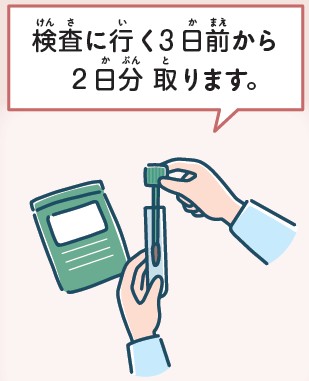 検査に行く3日前から２日分取ります。