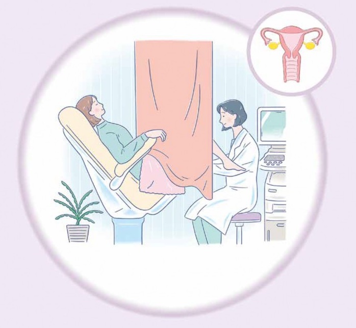 イラスト：子宮と、子宮頸がん検診